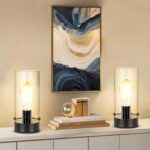 Table Lamp for Bedroom, Modern Glass Lamp Bedside Table Lamps for Night Stands w... - Image 6