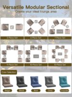 3-Piece Patio Furniture Set, Outdoor Swivel Rocking Chairs with 4" Thick Cushion... - Image 8