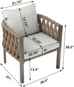 Christopher Knight Home Lena Patio Club Chairs Set of 2, Metal Accent Chairs, Ro... - Image 5