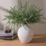 Ceramic Flower Vase Home Decor, 7.4 in Farmhouse Table Vases Rustic Vintage Livi... - Image 3