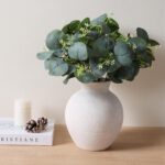 Ceramic Flower Vase Home Decor, 7.4 in Farmhouse Table Vases Rustic Vintage Livi... - Image 6
