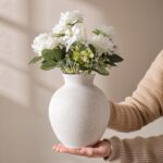 Ceramic Flower Vase Home Decor, 7.4 in Farmhouse Table Vases Rustic Vintage Livi... - Image 8