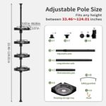 shuang qing 360° Rotating Corner Shower Caddy Tension Pole Organizer - 4-Tier Ad... - Image 3