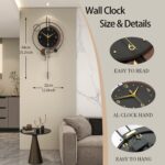 FLEBLE Modern Wall Clock Decorative Wall Clocks with Pendulum Silent Non Ticking... - Image 4