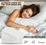 Luxury Egyptian Cotton King Size Sheet Set - 1000 Thread Count 6 Piece King Shee... - Image 4
