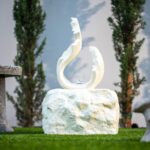 XBrand 25" H Outdoor Garden Water Fountain, Stone-Look Modern Sculptural Freesta... - Image 6
