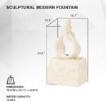 XBrand 25" H Outdoor Garden Water Fountain, Stone-Look Modern Sculptural Freesta... - Image 8