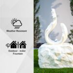 XBrand 25" H Outdoor Garden Water Fountain, Stone-Look Modern Sculptural Freesta... - Image 10