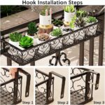 Hanging Railing Planter with Hooks, Iron Hanging Planter Holder, Balcony Plant H... - Image 5