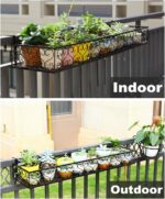 Hanging Railing Planter with Hooks, Iron Hanging Planter Holder, Balcony Plant H... - Image 6