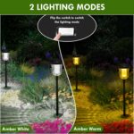 Solar Pathway Lights Outdoor Waterproof, 4 Pack 200 Lumens Super Bright Solar Ga... - Image 3
