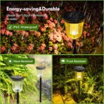 Solar Pathway Lights Outdoor Waterproof, 4 Pack 200 Lumens Super Bright Solar Ga... - Image 6