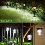 Solar Pathway Lights Outdoor Waterproof, 4 Pack 200 Lumens Super Bright Solar Ga... - Image 8
