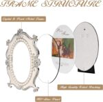 Vintage Picture Frames 5x7 - Silver Metal Oval Photo Frame with Pearl & Crystal ... - Image 4