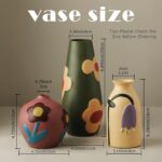 Vintage Ceramic Vase, Minimalist Texture Stone Patterned White Flower Vase, Deco... - Image 3