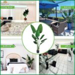 One 5 Foot Artificial Silk Bird of Paradise Palm Tree Potted Plant by Bagari - Image 4
