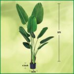 One 5 Foot Artificial Silk Bird of Paradise Palm Tree Potted Plant by Bagari - Image 5