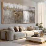 Neutral Canvas Arts Gold Wall Art Decor Framed Abstract Pictures Grey Prints Art... - Image 3