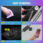 Nilight 72 LED USB Interior Strip Lights Dream Color RGB-IC 12V DC with App RF R... - Image 5