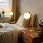Globe Table Lamp Set of 2, Brass Glass Globe Desk Lamp with Milky White Glass Sh... - Image 7
