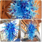Longree Hand Blown Glass Chandelier, Modern Luxury Multi-Blue Chandeliers, 36" D... - Image 5