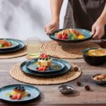 LIANYU Ceramic Dinnerware Sets for 4, 12 Piece Porcelain Stoneware Plates and Bo... - Image 4