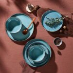 LIANYU Ceramic Dinnerware Sets for 4, 12 Piece Porcelain Stoneware Plates and Bo... - Image 6