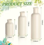 Geelin 6 Pcs Boho Rustic Table Centerpieces, 3 Modern Ceramic Vases, Wooden Slic... - Image 4