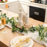 Geelin 6 Pcs Boho Rustic Table Centerpieces, 3 Modern Ceramic Vases, Wooden Slic... - Image 6