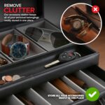 Stock Your Home Mens Valet Tray, Men's Jewelry Box, Night Stand Organizers and S... - Image 5