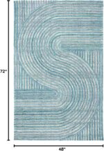 SAFAVIEH South Hampton Collection 4' x 6' Blue SHA301M Handmade Abstract Wool Ar... - Image 3