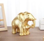 Elephant Statue Decor Brings Good Luck Mom Gifts Elephants Figurine Gold Decor f... - Image 4