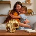 Elephant Statue Decor Brings Good Luck Mom Gifts Elephants Figurine Gold Decor f... - Image 5