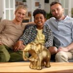 Elephant Statue Decor Brings Good Luck Mom Gifts Elephants Figurine Gold Decor f... - Image 6