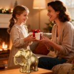 Elephant Statue Decor Brings Good Luck Mom Gifts Elephants Figurine Gold Decor f... - Image 7