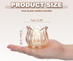 uxcell Glass Tea Light Candle Holder, Tulip Crystal Glass Votive Candle Holder f... - Image 3