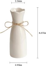 Small Vase White Ceramic Jute Rope Simple Vases for Home Decor Minimalist Modern... - Image 4