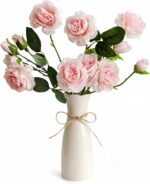 Small Vase White Ceramic Jute Rope Simple Vases for Home Decor Minimalist Modern... - Image 5
