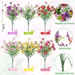 Ouddy Decor 24 Bundles Artificial Flowers for Outdoors Fake Silk Flowers Faux Pl... - Image 4