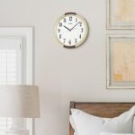SEIKO QXA858ALH Two Toned Frame Non Ticking Wall Clock, Metallic Gold, 12 Inch - Image 4
