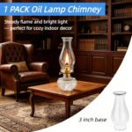 Oil Lamp Chimney Replacement – Clear Wave Glass Hurricane Shade for Kerosene Lam... - Image 7