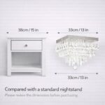 Finktonglan 13" Dimmable Crystal Ceiling Light with Remote & App, Modern Square ... - Image 3