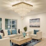 Finktonglan 13" Dimmable Crystal Ceiling Light with Remote & App, Modern Square ... - Image 6