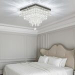 Finktonglan 13" Dimmable Crystal Ceiling Light with Remote & App, Modern Square ... - Image 9