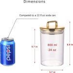24 oz Medium Acrylic Storage Apothecary Jar with Gold Airtight Lid | Bathroom Va... - Image 3