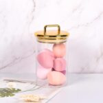 24 oz Medium Acrylic Storage Apothecary Jar with Gold Airtight Lid | Bathroom Va... - Image 4