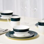 16-Piece Fine Bone China Dinnerware Set, Dinner Plates,Bowls and Mugs Set, Dishw... - Image 8