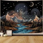 kampdream Snow Mountain Tapestry, Majestic Peaks and Creek Landscape Wall Hangin... - Image 7