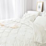 JOLLYVOGUE Ivory King Size Comforter Sets 7 Pieces, Pintuck Bed in a Bag Comfort... - Image 6