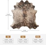 Brown Faux Cowhide Rug 6.2x7.6ft Washable Cowhide Rug No-Slip Animal Print Weste... - Image 3